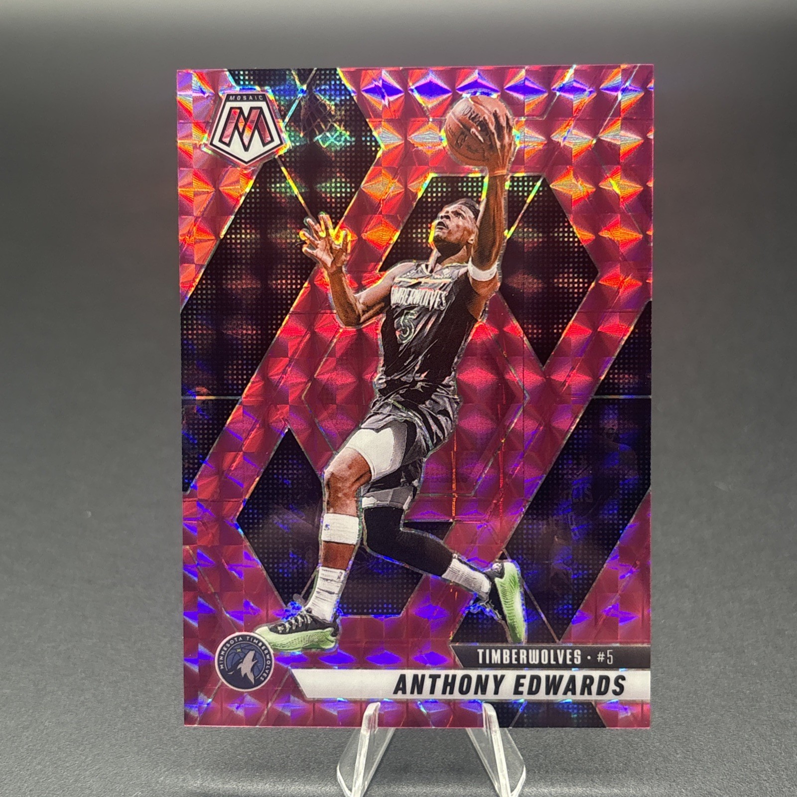 Anthony Edwards 2024-25 Panini Mosaic Pink /175 Base Set #36 Timberwolves