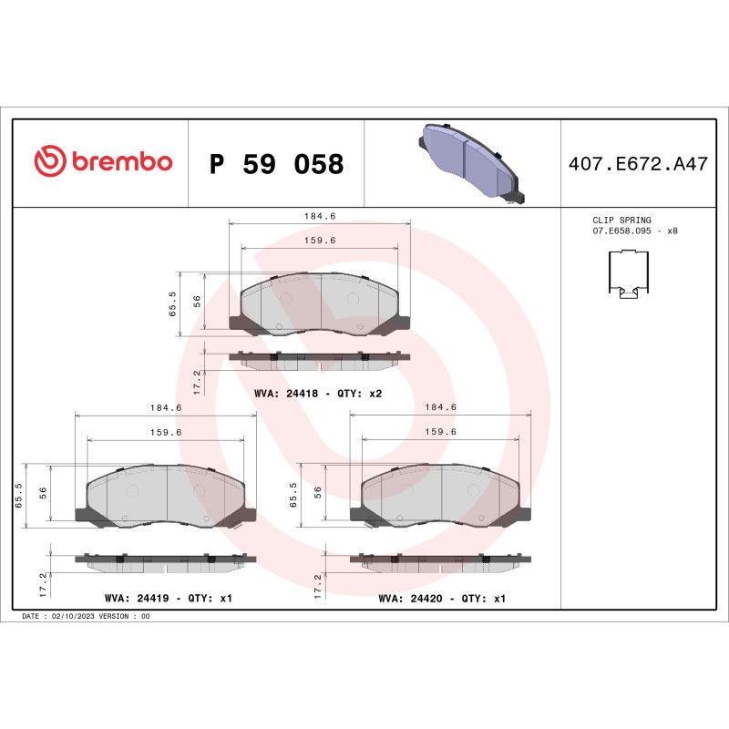 BREMBO P 59 058 Bremsbeläge Vorne für Insignia 9-5 - Bild 4