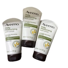 Aveeno Daily Moisturizing Body Lotion, Fragrance Free, 5 Oz Lot (3)