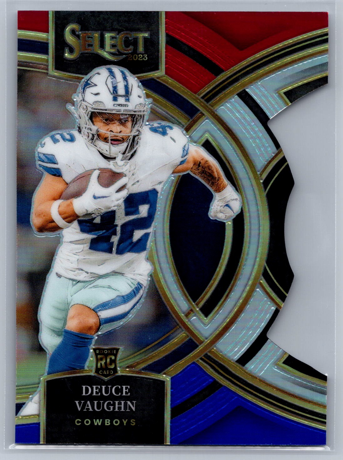 Deuce Vaughn 2023 Select Rookie Premier Red and Blue Prizm Die Cut #128