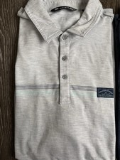 Travis Mathew Gray Solid Polo Shirt Button Logo Short Sleeve Men's XXL