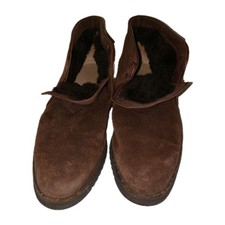Women's Salvatore Ferragamo Brown Vintage Suede Fur Lined Chukka Boots 6
