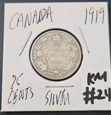 Canada 1919  Silver 25 cents (KM.#24)