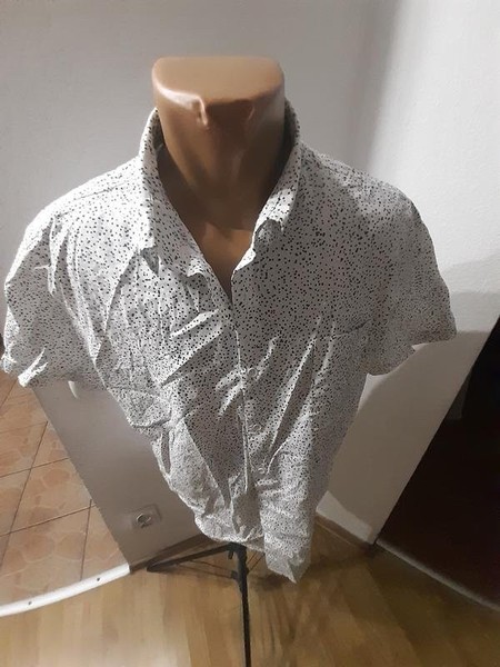 Men DKNY Shirt Black Cotton XL