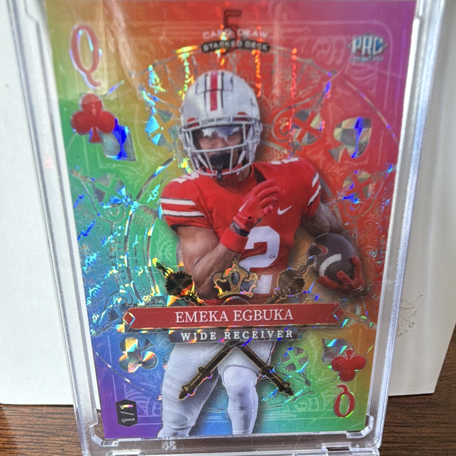 Wild Card 2024 5 Card Draw Stacked Deck Emeka Egbuka Stained Glass SDPC-EEN
