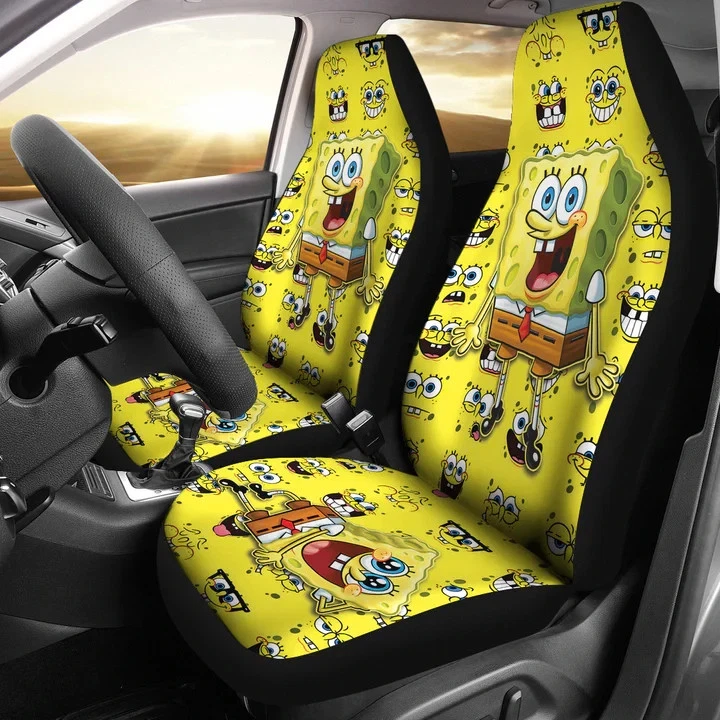 Cute Squarepants Spongebob Car Seat Covers Set of 2