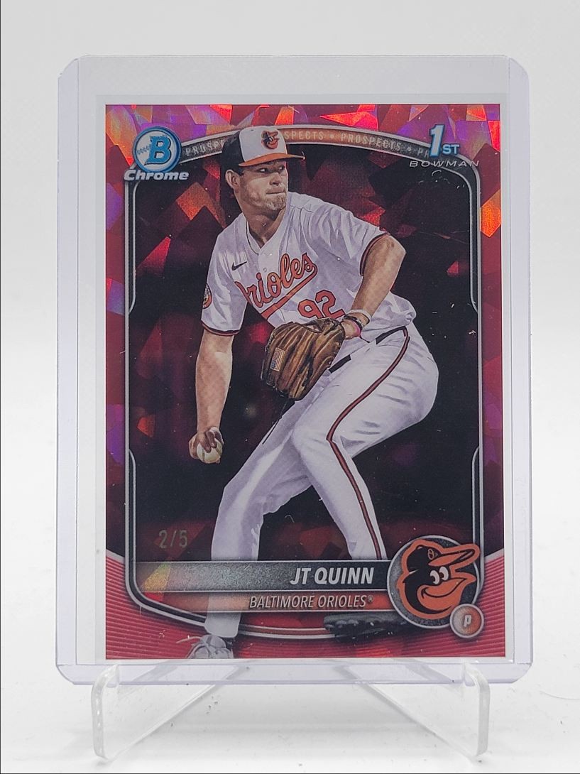 JT QUINN 2025 BOWMAN CHROME DRAFT 1ST SAPPHIRE RED REFRACTOR /5 Q4450