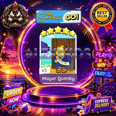 Mayor Quimby  Monopoly Go Sticker MOGO The Simpsons Go! Stickers  FastDelivery