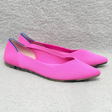 Rothy's The Point II Womens Size 8 Slip On Ballet Flats Shoes Dragon Fruit Pink