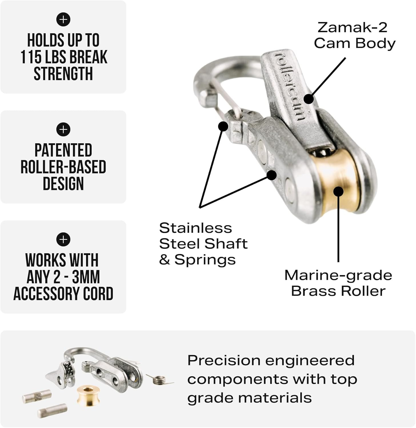 Roperoller Rope Tightening Tool & Tensioner 6-Pack with Rollercam Technology – H