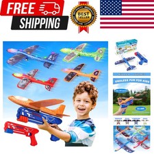 4 Pack Airplane Launcher Toys, 2 Flight Modes LED Foam Plane Toy for Boys, Ou...