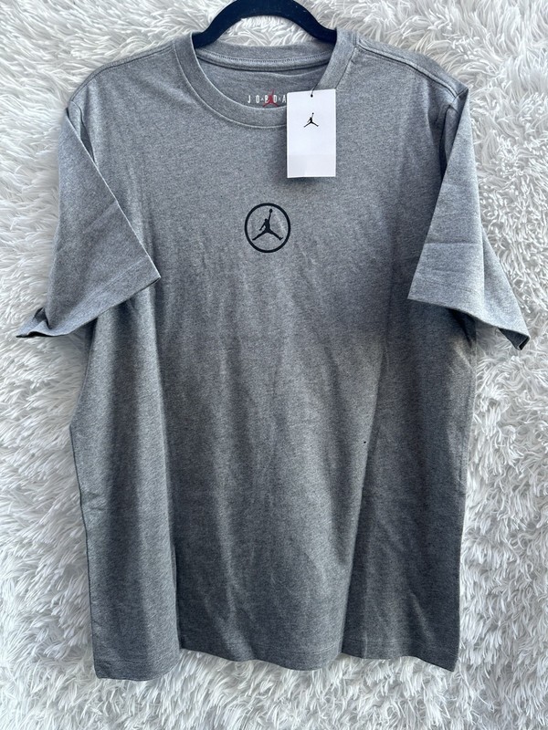 New Jordan Gray Tee with Red Logo short sleeve Size Medium