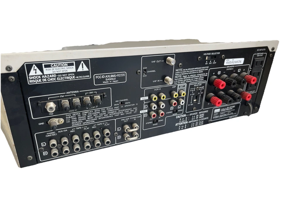 Sansui S-X1130 Audio Video AM FM Stereo Receiver MC 130Watts RMS WORKS Silver - Image 3 of 4