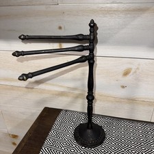 Vtg. Amerock Carriage House Style 12" black Pedestal 3 Arm Hand Towel Holder