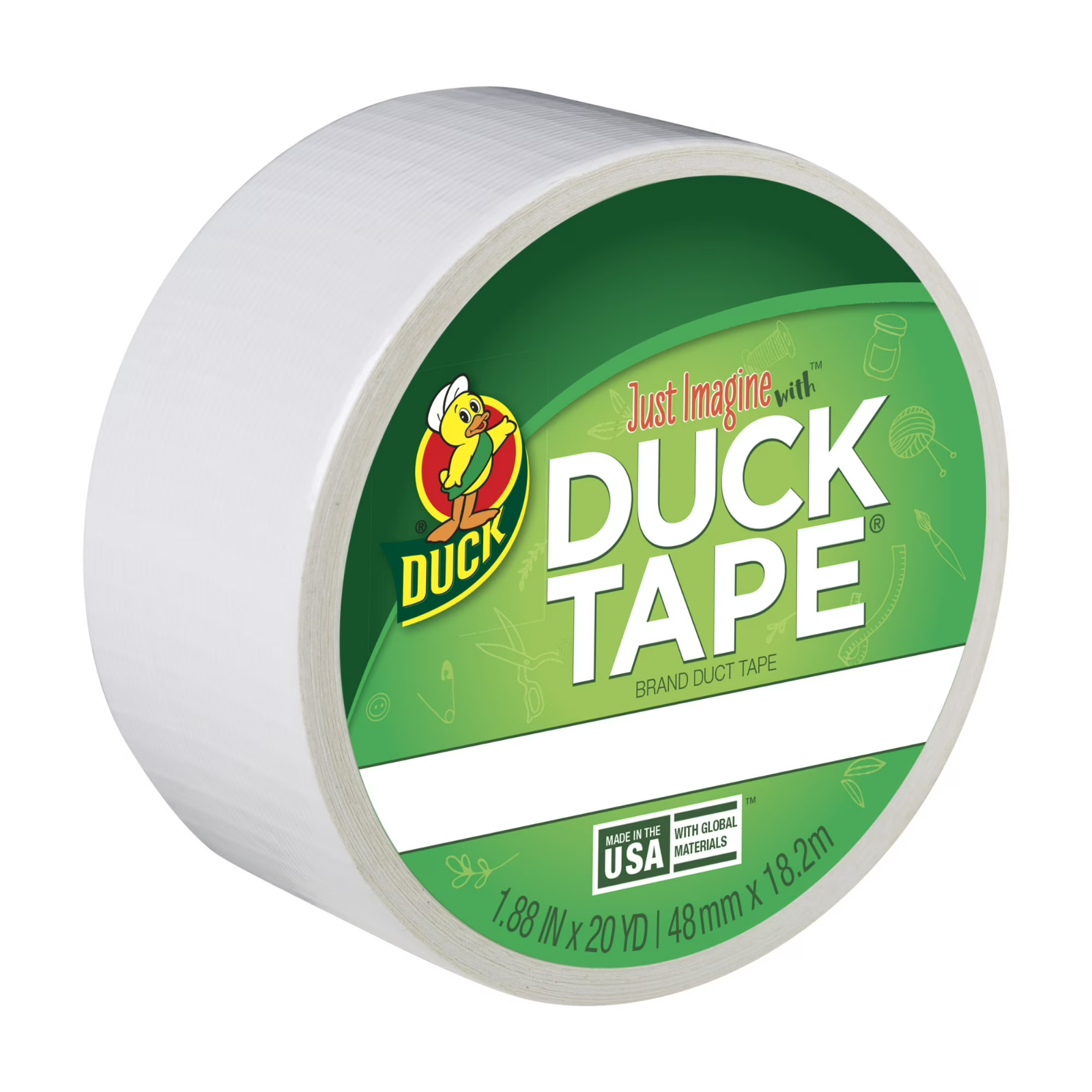 Duck Tape Brand White Duct Tape, 1.88 in. x 20 yd.