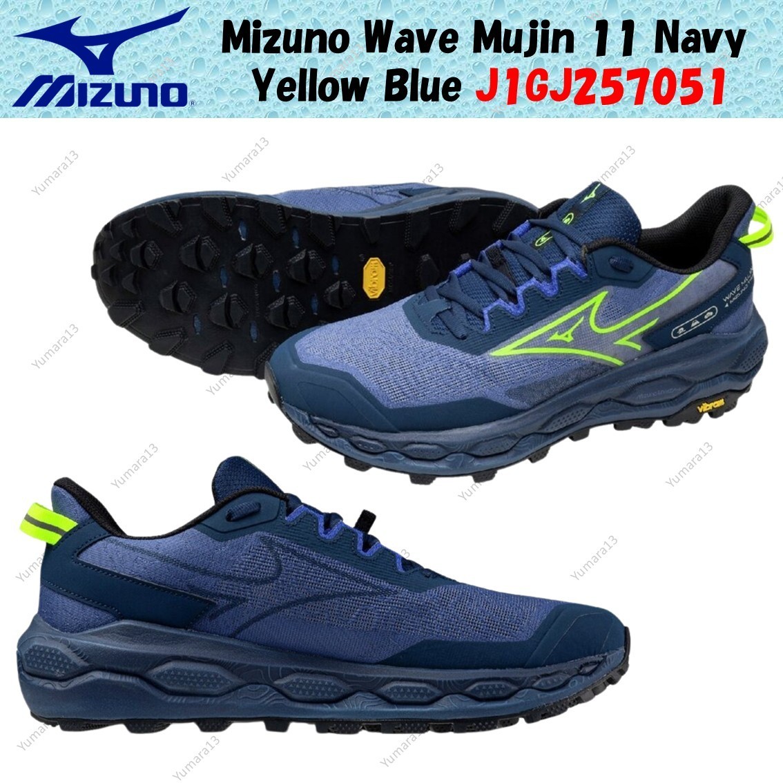 Mizuno Wave Mujin 11 Navy Yellow Blue J1GJ257051 Men's Size | eBay