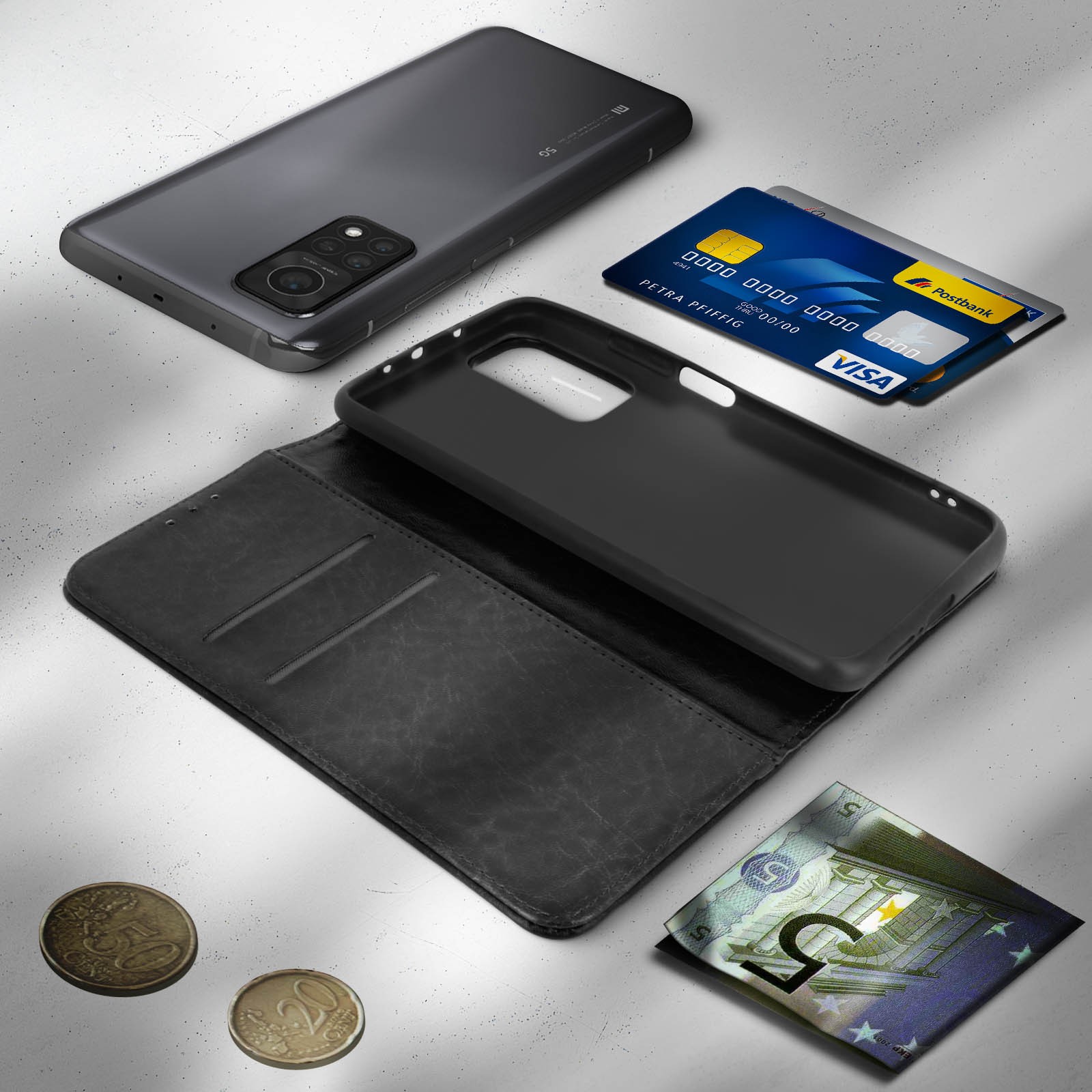 Housse portefeuille pour Xiaomi Mi 10T avec support vidéo idéal pour vos trajets