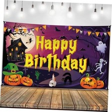 Perfect for Halloween Birthday Party Decorations  Backdrop Purple