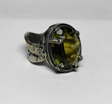 Silpada Sterling 925 Silver Olivine Ring Sz 9 R1883
