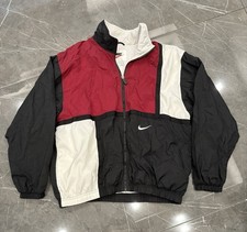 VTG Vintage 90's Nike Red Black And White Colorblock Windbreaker Full Zip XL