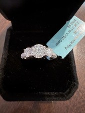 Moissanite Three-Stone Ring 2.38CTW VVSD COLOR Size 9 MSR 762.99
