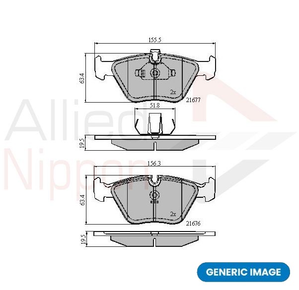 Brake Pad Set For Disc Rear For TRW Braking System For Nissan Leaf ALLIED NIPPON