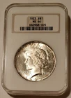 NGC 1923 Peace Silver Dollar Unc MS64 OH Toning
