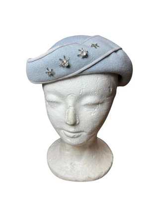Blue 1950s 100% Wool Vintage Hats for Women for sale | eBay display picture 2