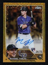 2023 Topps Gilded Collection Gold Etch Yellow 34/75 Michael Toglia Auto 7c5