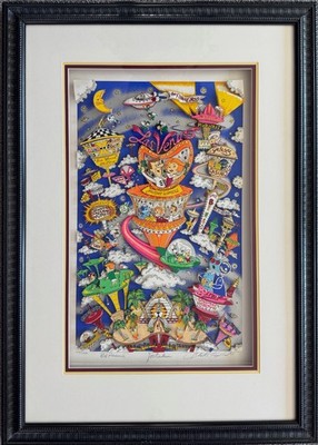 Charles Fazzino アート作品 27/300 Charles Fazzino JETSONS TAKE LAS VENUS Framed 3-D Hand Signed by