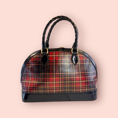 PATRICIA NASH Tarma Tartan Plaid Large Luxury Designer Bowler Handbag RARE 