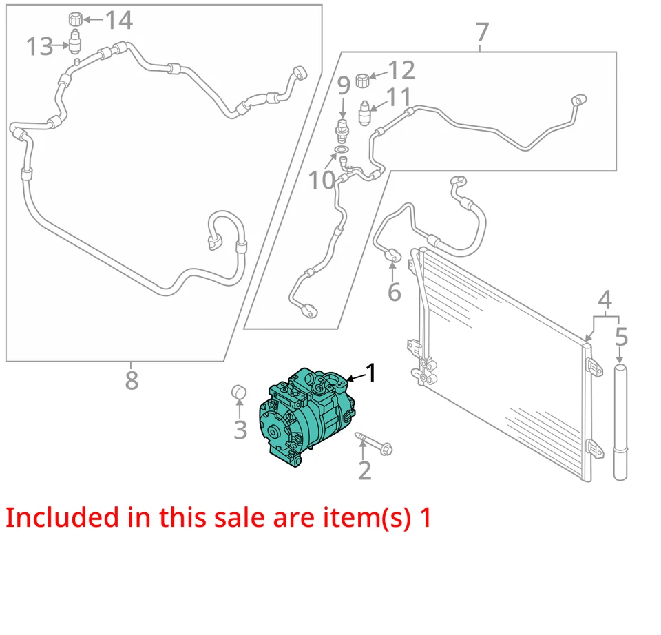 AC Compressor Fits 16-18 JETTA 796576 - Image 3 of 4