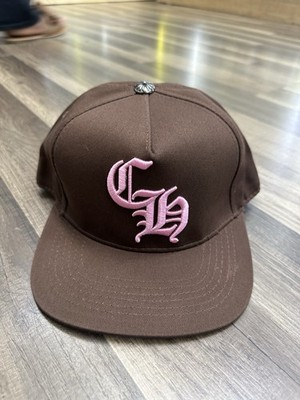 Chrome Heart Brown Pink CH Logo Embroidered Adjustable Snapback