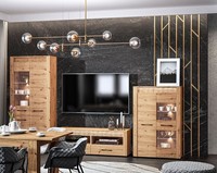 Wohnwand Anbauwand Schrankwand 3-Teilig Artisan Eiche MDF Inkl. LED 77070159