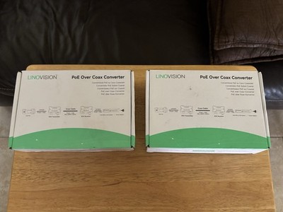 LINOVISION PoE Over Coax EOC Converter Max 3000ft Power&Data (LOT OF 2) Nice!