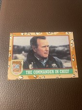 1991 Topps Desert Storm the Commander in Chief George Bush #1 Used Trading Card