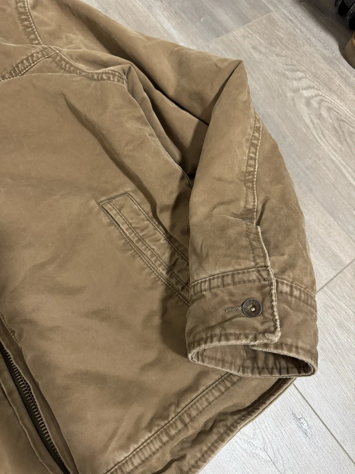 ABERCROMBIE & FITCH Men's Brown Wool Lined Heavy Weight Full Zip Field Jacket L - Image 2 of 4