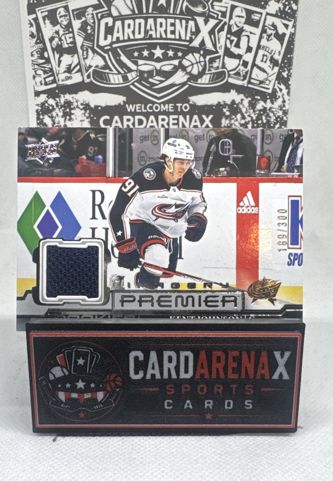 2022-23 Upper Deck Premier Imagery Rookies Patch Kent Johnson /300 CBJ