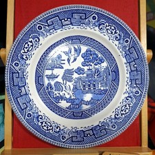 Vintage Washington Old Willow Plate Blue And White 22.4cm