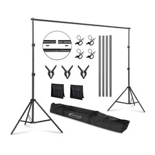 Background Stand 6ft H x 12ft W Adjustable Photo Backdrop - Black