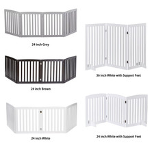 3/4 Panels 24/36'' Dog Gate Safety Barrier Folding Pet Fence Playpen Multi-Color