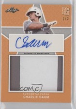2020 Leaf Perfect Game National Showcase Orange 1/3 Charlie Saum Patch Auto nd3