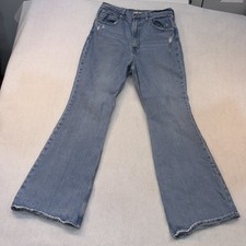 Levis 70's High Flare Big E Distressed Blue Light Wash Size 30x32 Jeans Casual