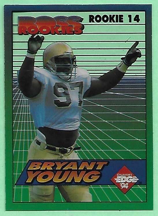 1994 Collector's Edge Rookies Cello Bryant Young #14 S.F. 49ers👍