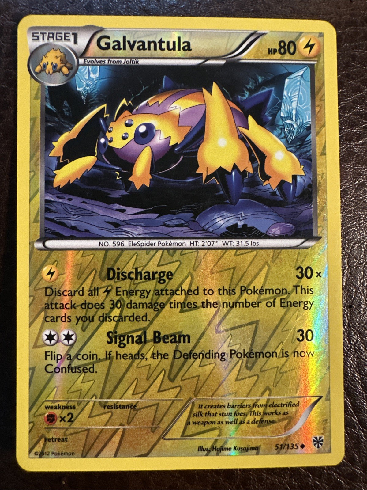 Galvantula 51/135 Plasma Storm Reverse Holo