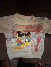 Vintage 1980s Disney Mickey Minnie Toddler Sweatshirt Pilgrim Kids Rare