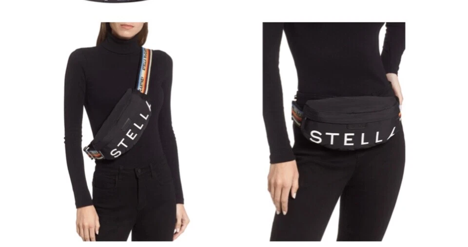 Stella McCartney Beige & Black Monogram Elastic Belt Stella McCartney