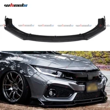 For Honda Civic Sedan 2016-2020 Carbon Fiber Style Front Bumper Lip Body Kit