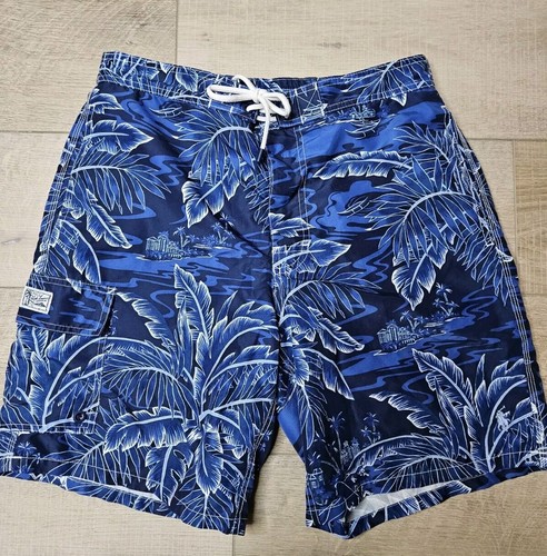 Bañador Polo Ralph Lauren para hombre tropical hawaiano talla mediana azul - Imagen 2 de 5