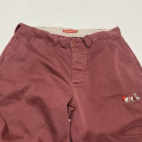 Supreme Dr. Seuss Work Chino Pants Burgundy 2018 32 x 28 rare EUC - Bild 5 von 15